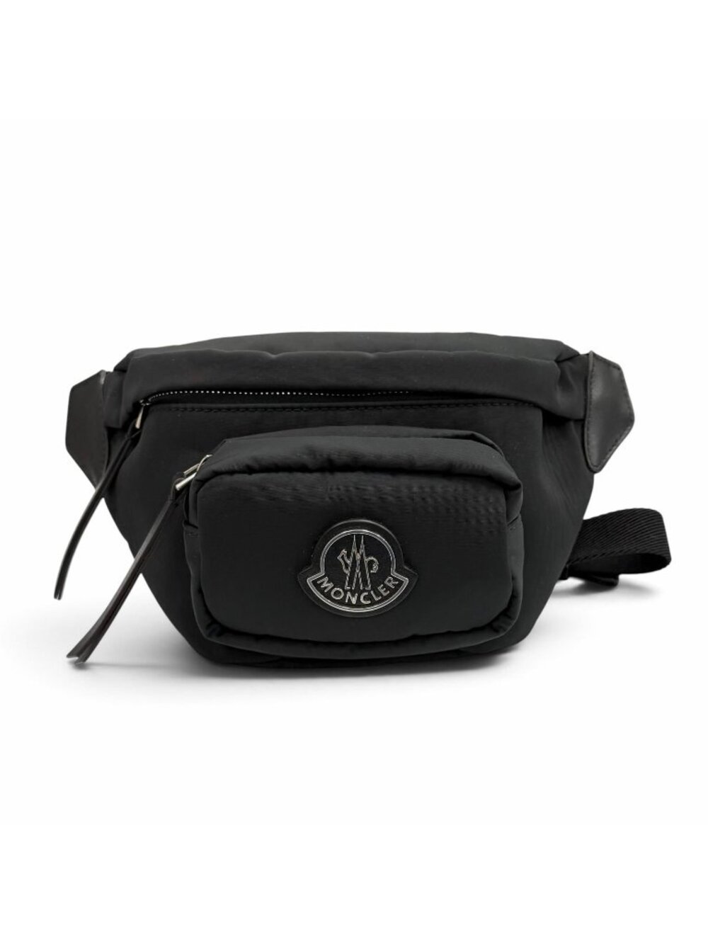 Moncler Felicie Leather Logo Patch Belt Bag Black